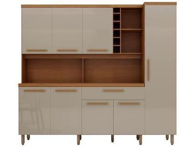 Cozinha Modulada Luciane Valência com Balcão 8 Portas 1 Gaveta