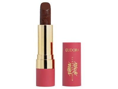 Batom Eudora Niina Secrets Soft Petals Marrom Aveludado Longa Duração Vegano 3,6g