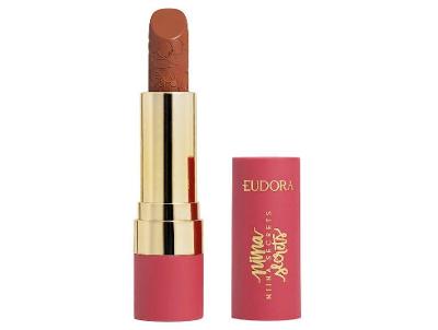 Batom Eudora Niina Secrets Soft Petals Castanho Longa Duração Vegano 3,6g