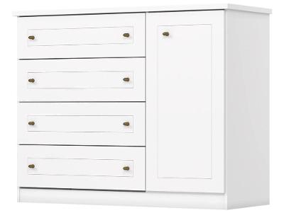 Cômoda 4 Gavetas 1 Porta Móveis Henn Americana