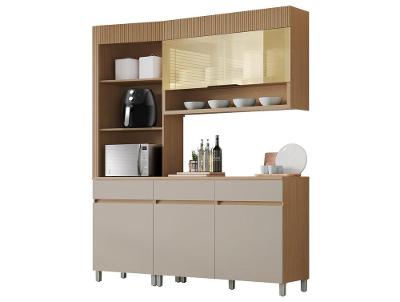 Cozinha Modulada Nesher Dama com Balcão 4 Portas 3 Gavetas MDF