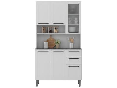Cozinha Modulada Itatiaia Florença com Balcão 6 Portas 2 Gavetas Aço