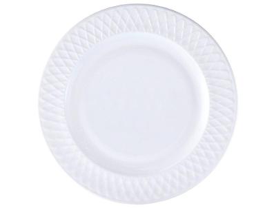 Prato Raso de Vidro Branco de Sobremesa Redondo 19cm Hauskraft OPAL601/BR