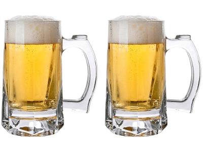 Jogo de Canecas de Chopp e Cerveja de Vidro Transparente 300ml Haus Concept Pavillion 2 Peças
