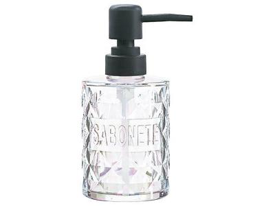 Porta Sabonete Líquido Hauskraft Memory 250ml Transparente e Preto