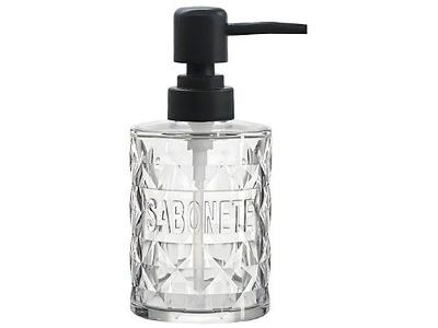 Porta Sabonete Líquido Hauskraft Memory 250ml Transparente e Preto