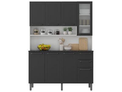 Cozinha Modulada Itatiaia Florença com Balcão 8 Portas 2 Gavetas Aço