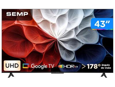 Smart TV 43" Semp 4K UHD LED 43S62 Google TV 2025