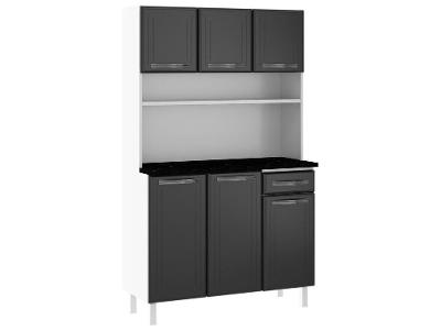 Cozinha Compacta Telasul Esmeralda com Balcão de Aço 6 Portas 1 Gaveta