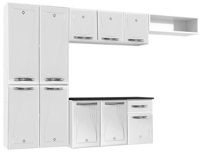 Cozinha Modulada Suspensa Telasul Cristal Smart com Balcão 10 Portas 1 Gaveta Aço