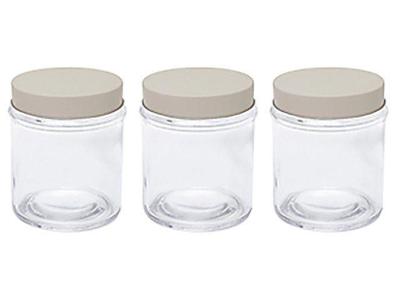 Jogo de Potes de Vidro Hauskraft com Tampa Redondo 350ml Malone 3 Peças