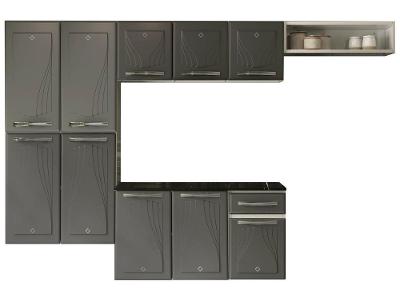 Cozinha Modulada Suspensa Telasul Cristal Smart com Balcão 10 Portas 1 Gaveta Aço