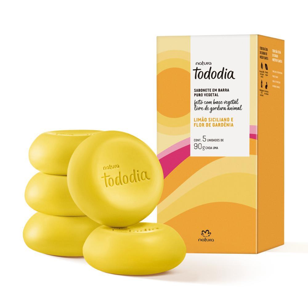 SABONETE EM BARRA PURO VEGETAL TODODIA LIMÃO SICILIANO E FLOR DE GARDÊNIA - 1