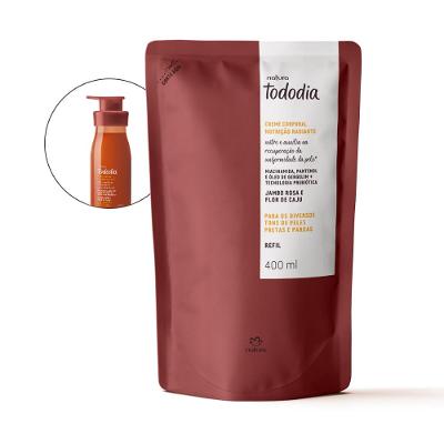 Refil Creme Corporal Nutrição Radiante Tododia Jambo Rosa e Flor de Caju 400 ml