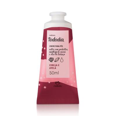 CREME NUTRITIVO PARA OS PÉS TODODIA CEREJA E AVELÃ 50 ML