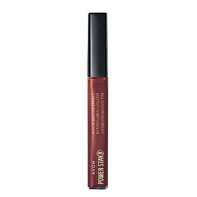 Batom Liquido Matte Glitter Effect Avon Power Stay Cor Nude Iluminado