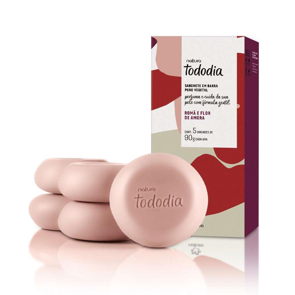 SABONETE EM BARRA PURO VEGETAL TODODIA ROMÃ E FLOR DE AMORA 5 UN DE 90 G - 1