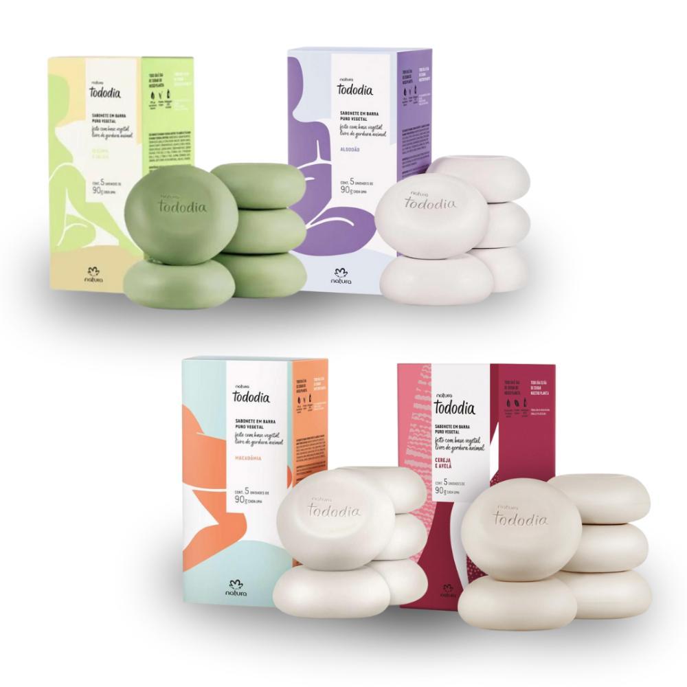 Kit Sabonetes em Barra Puro Vegetal Tododia com 4 Caixas - 1