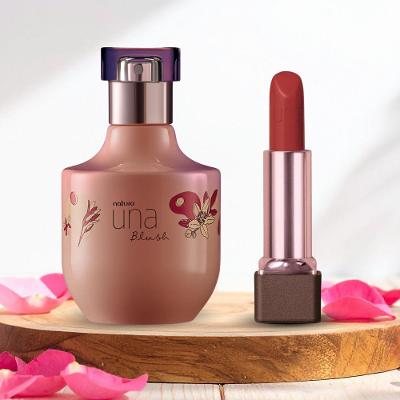 Presente Kit Una: Deo Parfum Una Blush 75ml + Batom Una Cc Hidrat Fps25 NUDE