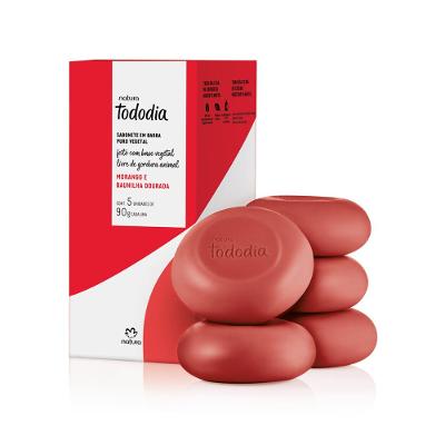 Sabonete em Barra Natura Tododia Morango e Baunilha Dourada 5un 90g