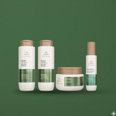 Kit Cabelos Cacheados Lumina (4 produtos) - Shampoo + Condicionador + Máscara + Spray