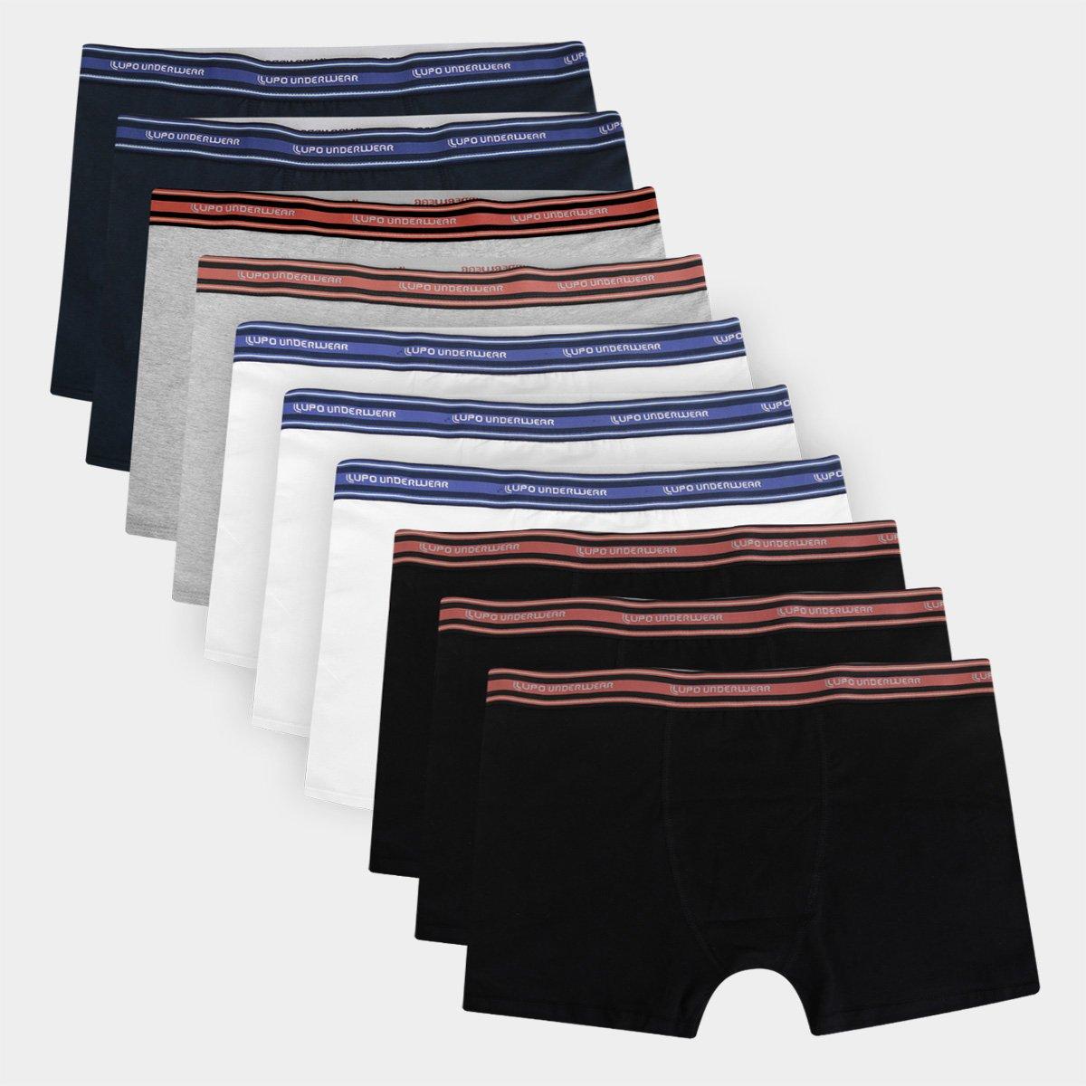Kit Cueca Boxer Lupo Algodão Masculina - 10 Peças - 1