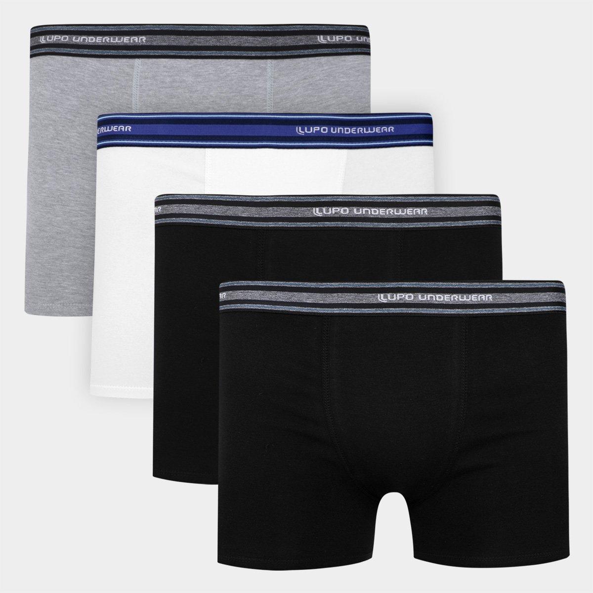 Kit Cueca Boxer Lupo Algodão Masculina - 4 Peças - 1
