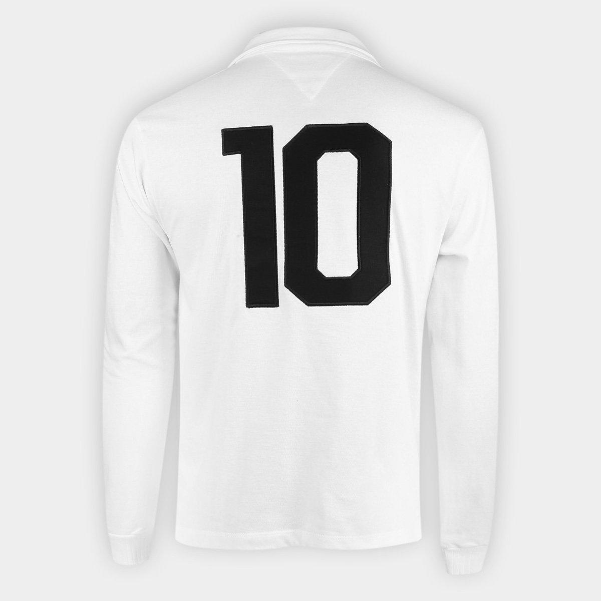 Camisa Polo Retrô Santos Manga Longa 62/63 N 10 Athleta Masculina - 2