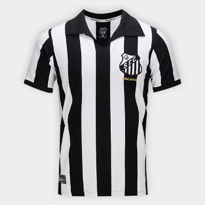 Camisa Santos 1963 Bi Mundial Listrada Retrômania Masculina