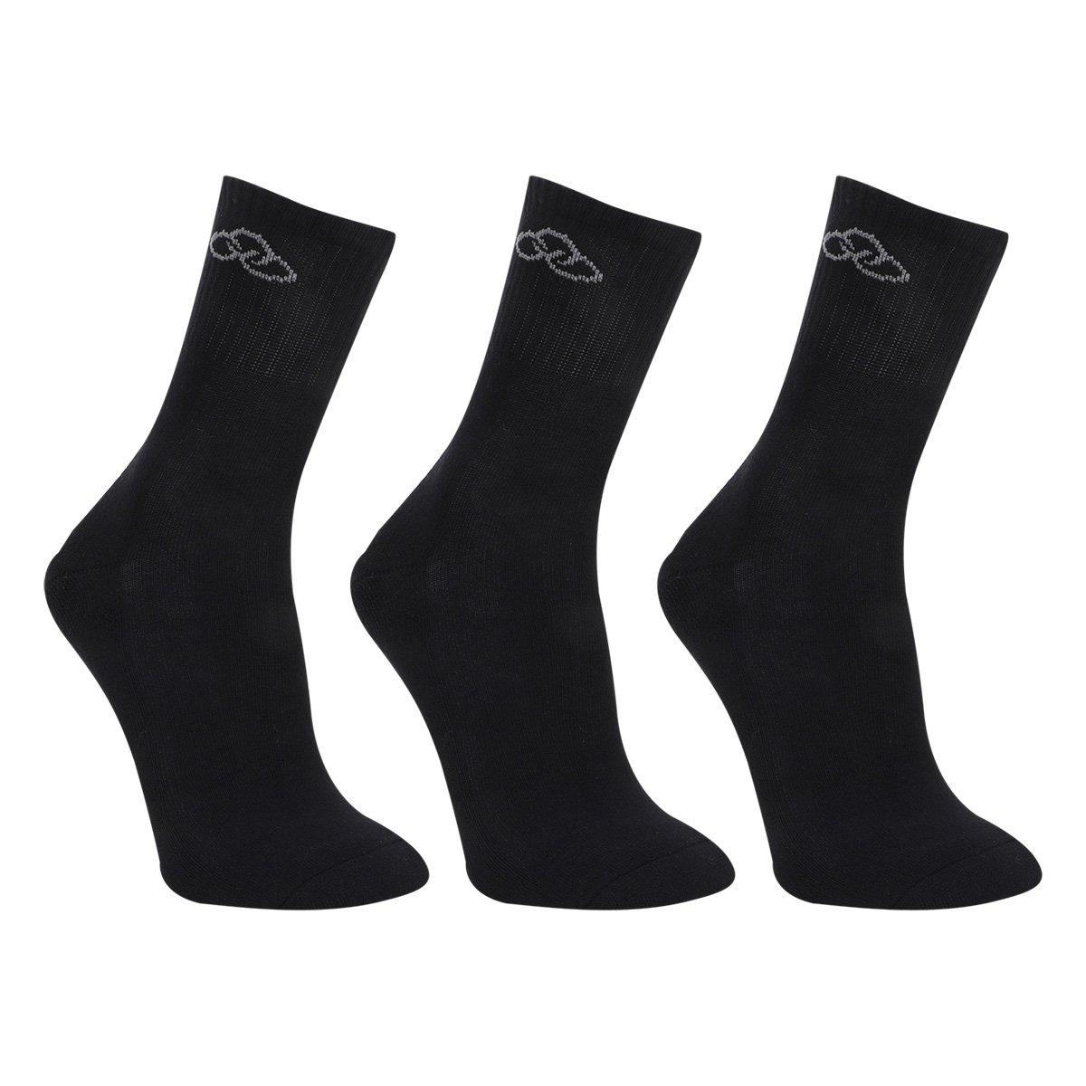 Kit Meia Cano Médio Olympikus Masculina 3 Pares - 1
