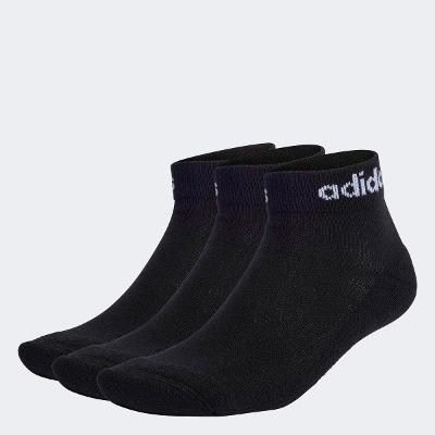 Kit Meia Adidas Cano Baixo Logo Linear c/ 3 Pares