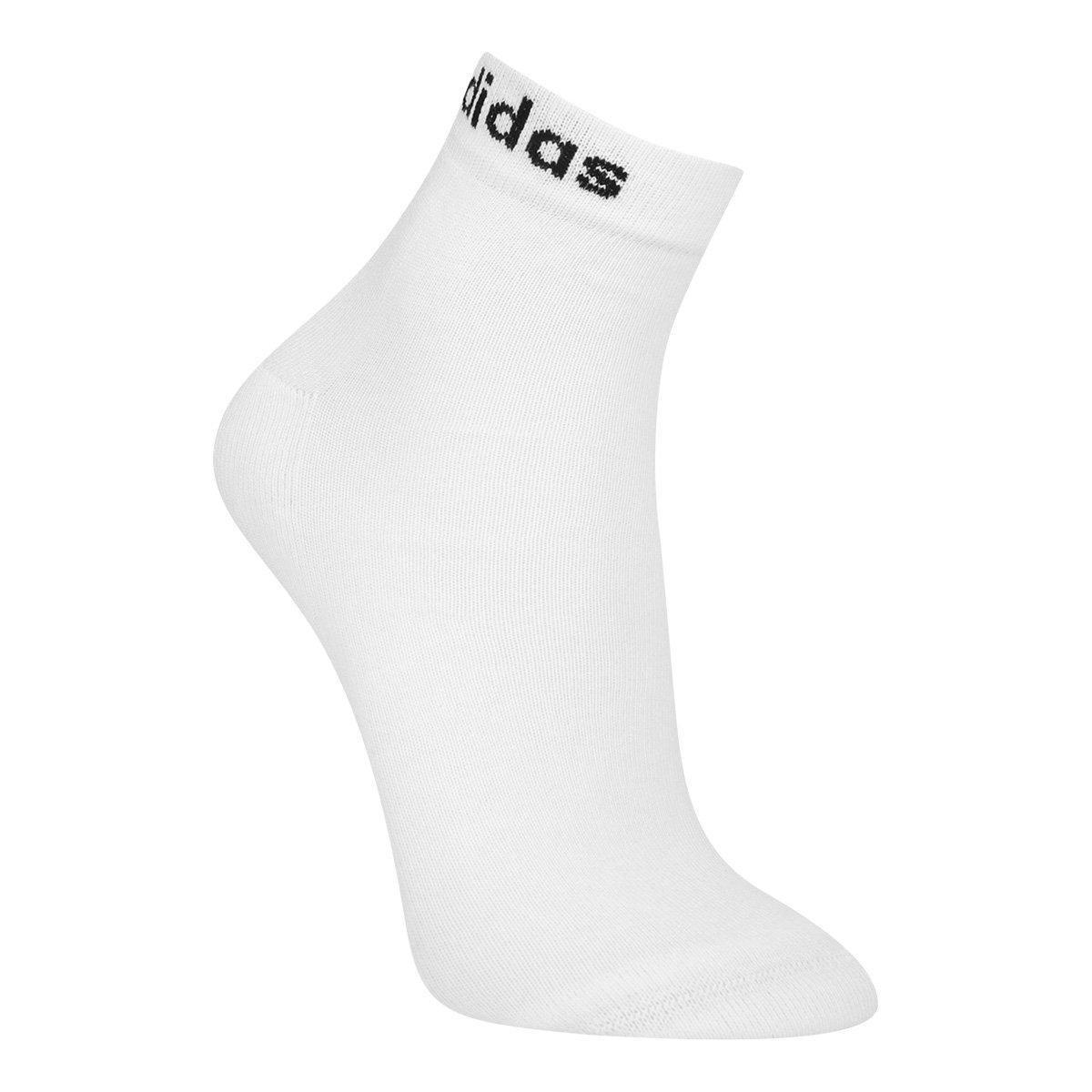 Kit Meia Adidas Cano Baixo Logo Linear c/ 3 Pares - 2