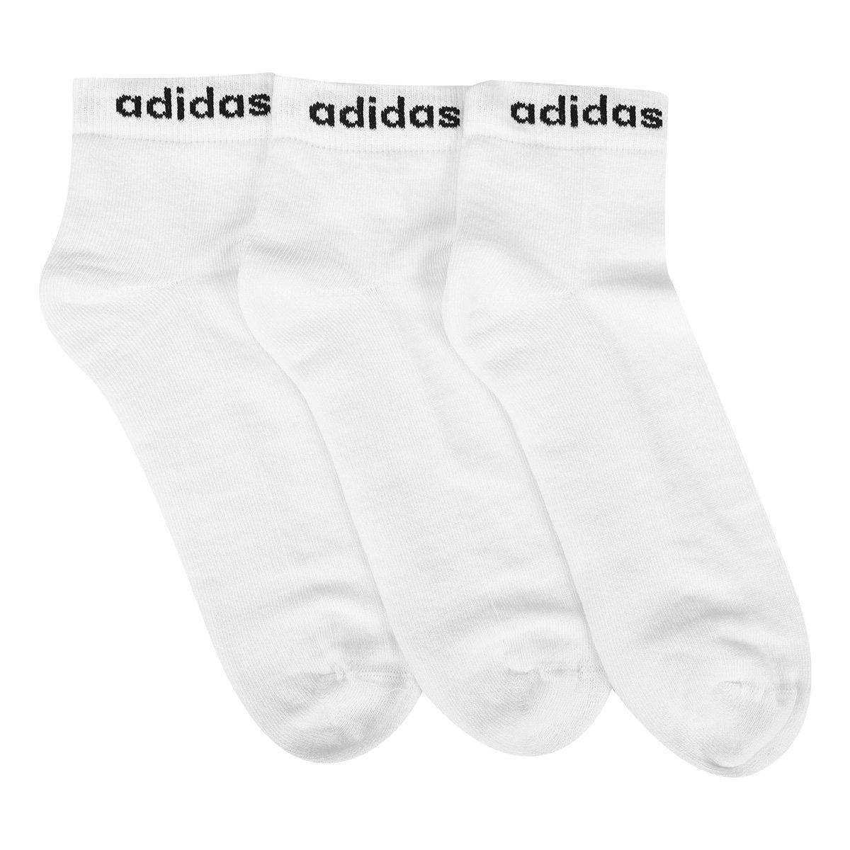 Kit Meia Adidas Cano Baixo Logo Linear c/ 3 Pares - 3