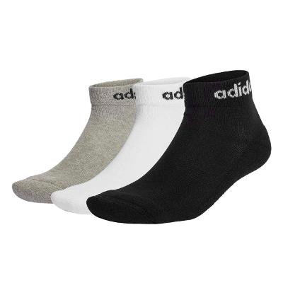 Kit Meia Adidas Cano Baixo Logo Linear c/ 3 Pares