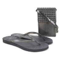 Kit  Chinelo Tropical Brasil Estampado Slim + Bolsa Feminino - 1