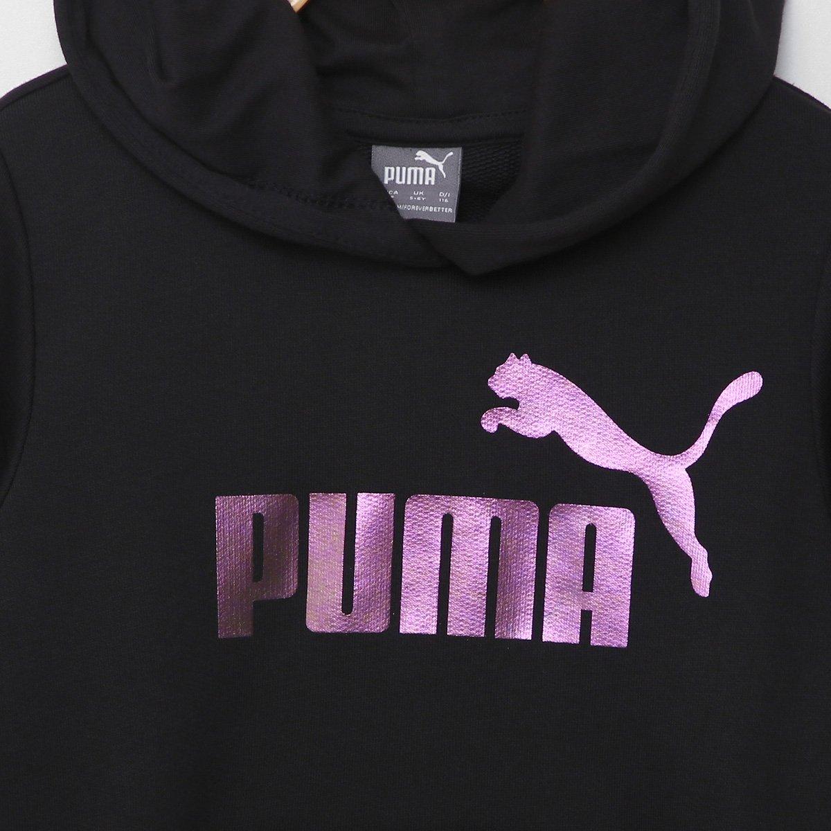 Blusa Moletom Infantil Puma Ess Nova Shine Logo Hoodie Menina - 2
