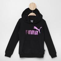 Blusa Moletom Infantil Puma Ess Nova Shine Logo Hoodie Menina - 1