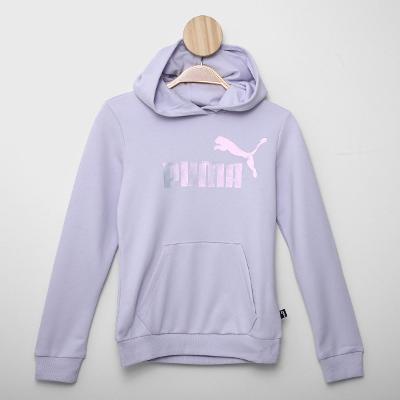 Blusa Moletom Infantil Puma Ess Nova Shine Logo Hoodie Menina