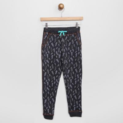 Calça Jogger Infantil Moletom Faltal Estampada Raios Menino