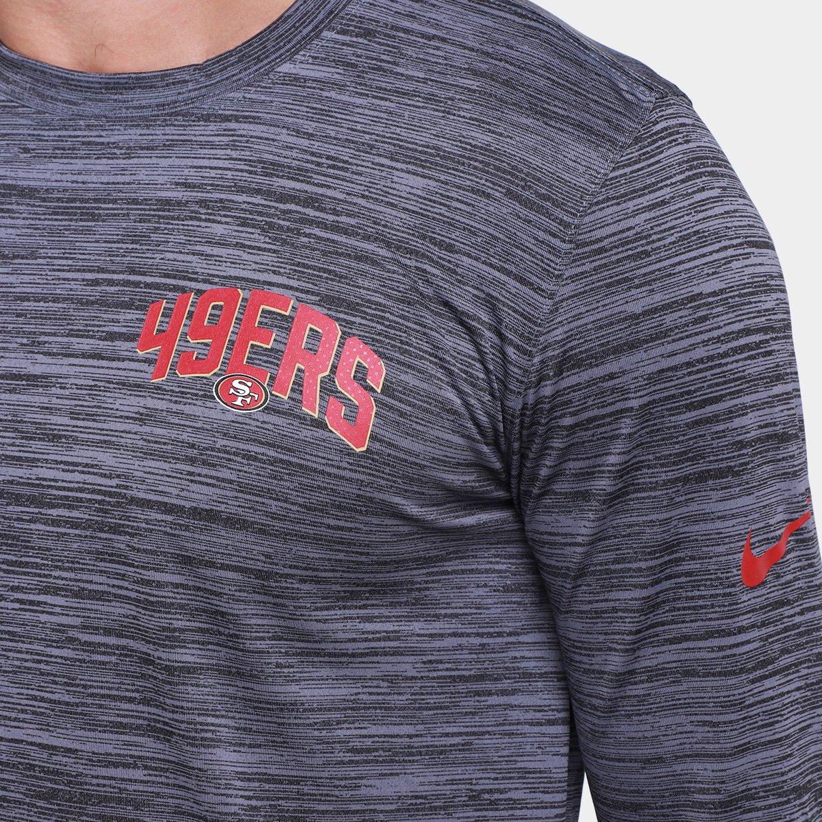 Camiseta NFL San Francisco 49ers Nike Drop 2 Dri-fit Team Velocity Manga Longa Masculina - 3