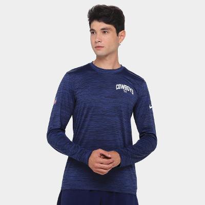Camiseta Nike Dallas Cowboys Drop 2 Dri-FIT Team Velocity Manga Longa Masculina