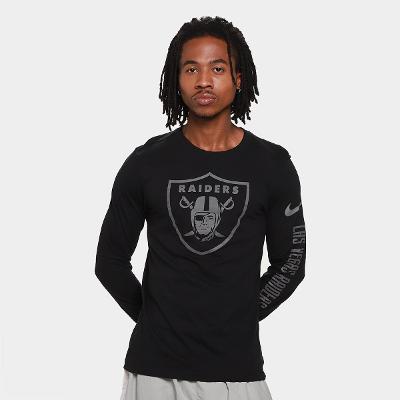 Camiseta Nike NFL Las Vegas Raiders Reflective Essential Manga Longa Masculina