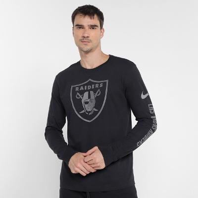 Camiseta Nike NFL Las Vegas Raiders Reflective Essential Manga Longa Masculina