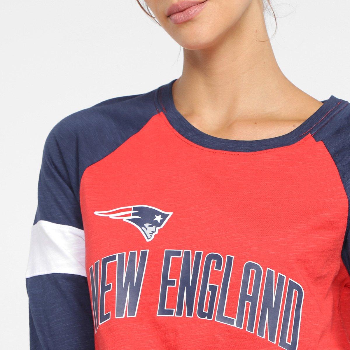 Camiseta Nike NFL New England Patriots Slub 3Q Raglan Feminina - 3