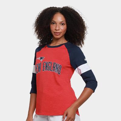 Camiseta Nike NFL New England Patriots Slub 3Q Raglan Feminina