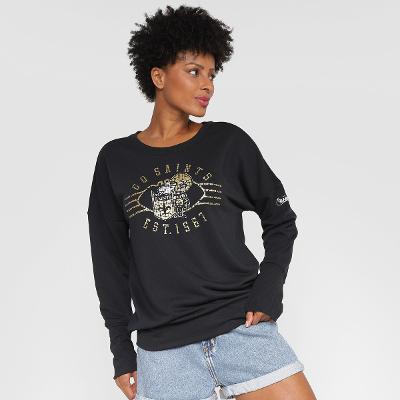 Moletom NFL New Orleans Saints Historic Nike Dri Fit Drop Shoulder Crew Feminino