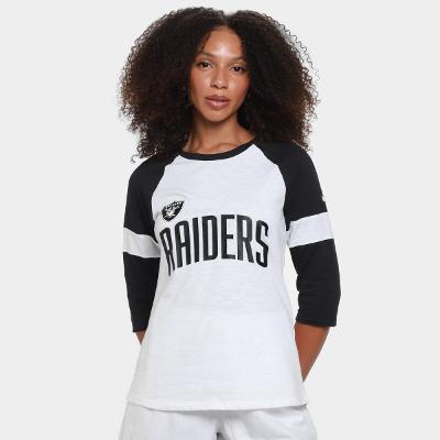 Camiseta Nike NFL Las Vegas Raiders Slub 3Q Raglan Feminina