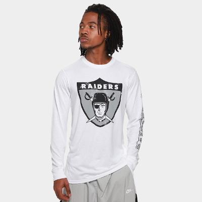 Camiseta Nike NFL Las Vegas Raiders Fashion Manga Longa Masculina