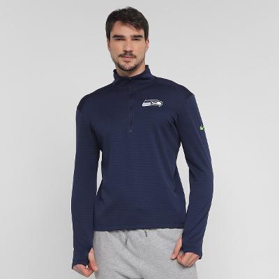 Blusa Manga Longa NFL Seattle Seahawks Nike Logo Pacer Masculina