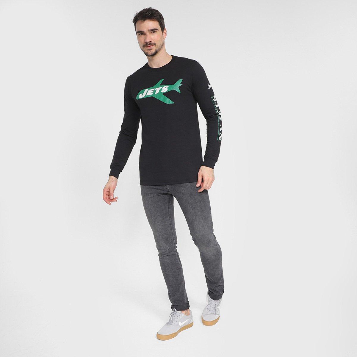 Camiseta Nike NFL New York Jets Fashion Manga Longa Masculina - 4